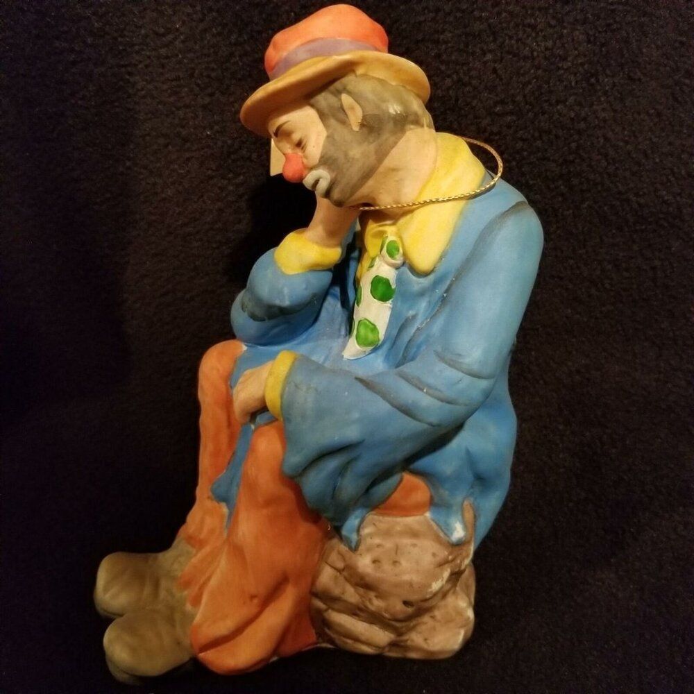 Vintage Emmet Kelly Jr Clown Prince of Pantomine Figurine Flambro Multi Colored